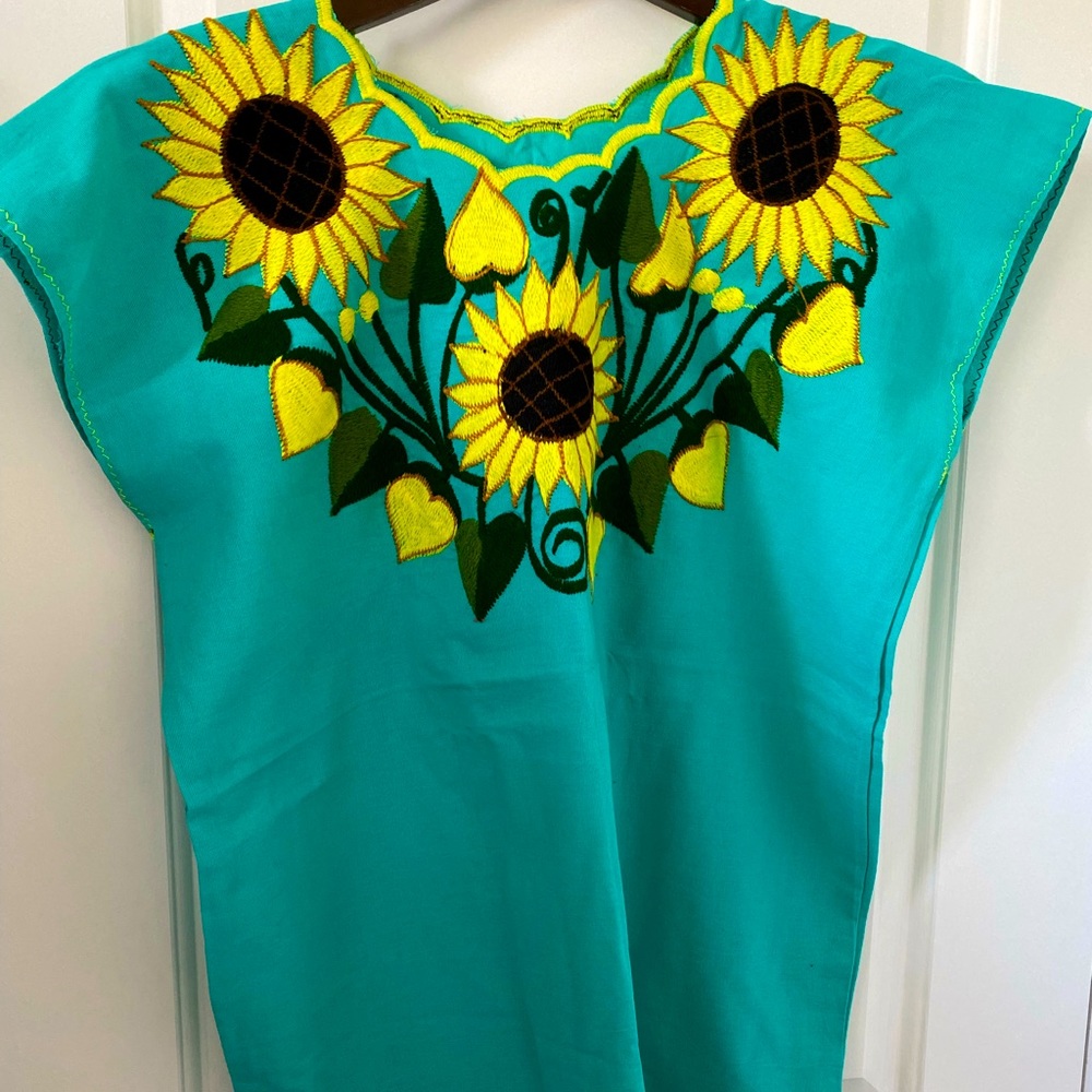 Sunflower Embroidered Blouse